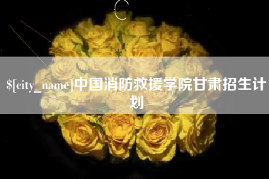 泽州中国消防救援学院甘肃招生计划