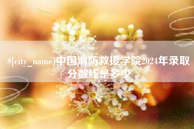 泽州中国消防救援学院2024年录取分数线是多少