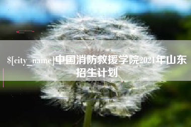 泽州中国消防救援学院2021年山东招生计划