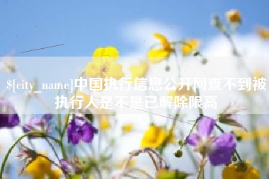 泽州中国执行信息公开网查不到被执行人是不是已解除限高