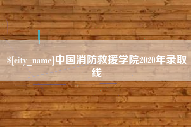 泽州中国消防救援学院2020年录取线