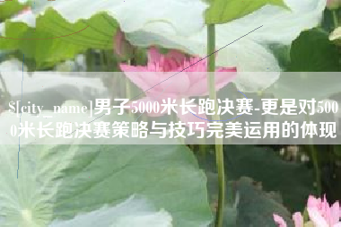 泽州男子5000米长跑决赛-更是对5000米长跑决赛策略与技巧完美运用的体现