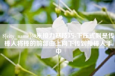 泽州60米接力赛技巧-下压式则是传棒人将棒的前部由上向下传到接棒人手中