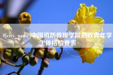 泽州中国消防救援学院招收青年学生体格检查表